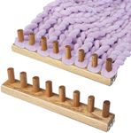YBHJKL 31.5'' Chunky Blanket Loom,Chunky Yarn Wood Loom,Chunky Yarn Loom for Blankets,Square Knitting Loom,Design Engraving Patterns Loom