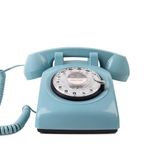 Rotary Dial Phone, MCHEETA Retro Phone 1980's Vintage Phone, Old Telephone Antique Corded Landline Phone for Home/Office (Blue)