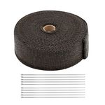 Anxingo 2" x 50' Black Exhaust Wrap Heat Shield Tape Roll for Motorcycle ATV Truck Auto Marine Car Fiberglass Heat Tape (1 Pack)