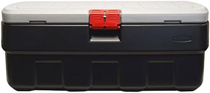 Rubbermaid ActionPacker️ 48 Gal Lockable Plastic Storage Bin, Industrial, Rugged Large Container with Lid (Black,gray)