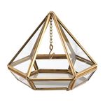 Lillian Rose RA210 G Gold Hanging Prism Ring Holder, Glass