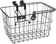 Wald 3133 Front Quick Release Bicycle Basket with Bolt on Clamp (14.5 x 9.5 x 9, Black)