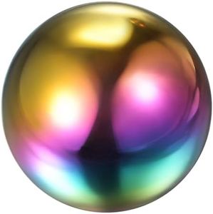 uxcell Rainbow Gazing Ball 8 Inch 200mm Reflective Sphere Polished Hollow Ball, Stainless Steel Gazing Globe Mirror Ball for Home Garden Outdoor Decoration