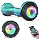 SISIGAD Hoverboard Self Balancing Scooter 6.5" Two-Wheel Self Balancing Hoverboard with Bluetooth Speaker and LED Lights Electric Scooter for Adult Kids Gift