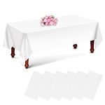 Yilakla New Upgrade White Table Cloth Party 6 Pack,137 x 274cm Plastic Birthday Table Cover Disposable,Waterproof Tablecloth for Christmas Wedding New Year Home Garden Party Table Decoration Supply