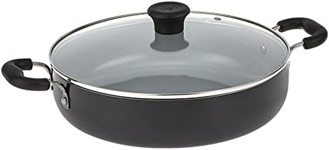 T-fal Specialty Ceramic Dishwasher Oven Safe Everyday Pan, 12"/ 5 qt, Black