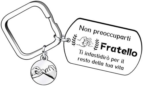 XQXQXZ Regali Natale Fratello Regalo delle Fratello.Regalo Portachiavi.Compleanno, Festa, Capodanno, Natale, regali per le Fratello Regalo Uomo