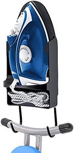 Pensino Ironing Board Hanger Wall Mount Ironing Holder Heat Resistant Iron Hanger with Iron Board Rack for Max 5 Inch Width (Black)