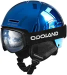 Odoland Kids Ski Helmet, Snow Helmet with Ski Goggles, Shockproof, Windproof, Safety Snow Sports Helmets and Protective Goggles for Boys Girls and Youth,Mirro Blue,XS