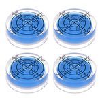 sourcing map 4pcs Round Bubble Level 32x12mm Mini Circular Bullseye Spirit Levels Degree Marked for Leveling Camera Tripod Telescope Workshop Turntable, Blue