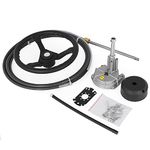 VEVOR Outboard Steering System 12' Outboard Steering System with 13" Wheel Durable Marine Steering System Boat Steering Cable