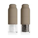 LARS NYSØM Stainless Steel Salt and Pepper Mill Set with Adjustable Ceramic Grinder I Manual Spice Mill Set (Greige)