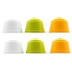 RECAPS Refillable Reusable Coffee Pods Compatible with Dolce Gusto Brewers 6 Pack (Yellow Green White) …