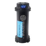 Recoil REC2D True 2.0 Farad 20V Car Audio Energy Storage Reinforcement Carbon/electrolytic Hybrid Capacitor with Digital Read-Out and Built-in Distribution Block