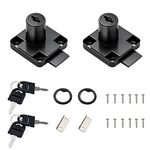 GZGXKJ 2 Pack Cupboard Office Drawer Cam Lock Filing Cabinet Lock with 2 Keys Square Base Screw Fixed Furniture Security Lock for Furniture Door Household Mailbox Glass Showcase (Master Key Lock)