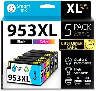 Smart Ink Compatible Ink Cartridge Replacement for HP 953XL 953 XL 5 Multipack (2 Black XL & C/M/Y) with Advanced Chip Technology to use with HP Officejet pro 7720 7730 7740 8710 8715 8720 Printer