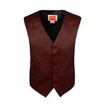 Dan Smith DGDE0008-M Burgundy Possibly Fashion Plain Microfiber Birthday Waistcoat Satin Vest Matching Neck Tie