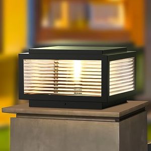 JHOTEC Outdoor Post Light,High Voltage Wired Lantern Column Lamp,Garden Light，for Flat Surface Patio Garden Decoration with IP54 Waterproof E26/E27 Bulb LED Post lamp (24 X 24 X 13.8 Inch)