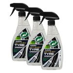 Turtle Wax 51801 Wet n Black Car Tyre Dressing Instant Deep Black Wet Looking Tyres 500ml Spray (Pack of 3)
