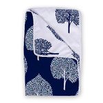 Divine Casa 120 GSM Floral Microfibre Reversible Lightweight Printed Double Bed AC Dohar Blanket - True Blue (Size 205 x 220 cm or 81 x 87 inch)