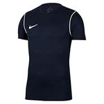 NIKE Boy's Park 20 Short Sleeve Jersey, Obsidian/White/White, L