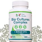 Premium Bio Cultures Complex 180 Capsules (6 Month’s Supply) | High Strength Probiotic | Vegan Multi Strain Probiotic | Lactobacillus Acidophilus & Bifidobacterium | Supports Digestive Health