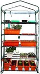 JonesHouseDeco Upgrade Wider 5-Tier Greenhouse Vegetable 102x49x193 cm Portable Mini Greenhouse Planter for Indoors and Outdoors Clear PVC Cover Roll Up Zip Closure G311A00 (PVC Wider 5 Tier)