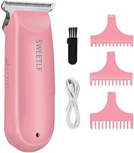 SweetLF Hair Clippers , Silent Cordless Hair Trimmer, Mini Hair Cutting Kit with 3 Guide Combs, Portable & USB Rechargeable Haircut Clippers for Men Women Kids (Pink)
