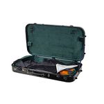 Crossrock Deluxe Fiberglass Double Case with TSA Lock for A/F Style Mandolin and 4/4 Violin Includes Protective Blanket,Hygrometer,Removable Shoulder Straps-Black, (CRF2020MVBK)