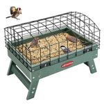 Kingsyard Squirrel Proof Bird Feeder for Outdoors - Recycled Plastic Platform Feeding Station, Fly-Through Metal Caged Wild Bird Feeder for Small Birds, 5 LBS Large Capacity. Green