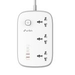 URBN 7-in-1 Power Strip with 65W GaN Technology | 4X USB (Dual USB-C PD + Dual USB-A QC) | 1500W 3X Universal Sockets |Fireproof Housing | Child-Safe, 8-Layer Protection | 12-Month Warranty