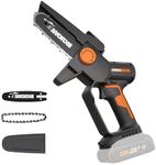 Worx 20V Cordless 5" Pruning Saw, Brushless Mini Chainsaw Cordless, Lightweight Electric Chainsaw 33 ft/s, Handheld Battery Chainsaw w/Tool-Less Chain Replacement Power Share WG325.9 – Tool Only