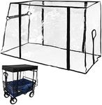 VOONKE Rain Cover for Wagon, Push-Pull Wagon Rain Cover, Folding Wagon Canopy Attachment, Suitable for Outdoor Camping Picnic Waterproof Transparent PVC Wagon Cover (Suitable for Half-Folded Wagon)