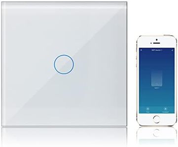 KETOTEK Interruptor Luz WIFI Inteligente 1 Gang 1 Via Compatible con Alexa, Smart Interruptor Lampara Pared Tactil Vidrio Montaje Empotrado Blanco