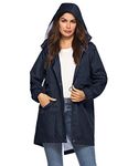 Juniors Waterproof Windbreaker Jacket Breathable Rain Jacket Navy Blue L