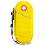 SITHON EpiPen Medical Carrying Case Insulated, Travel Medication Organizer Bag Emergency Medical Pouch Holds 2 EpiPens, Asthma Inhaler, Anti-Histamine, Auvi-Q, Allergy Medicine Essentials, (Yellow)