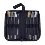 BOOSTEADY Gun Cleaning Brush Kit in Zippered Organizer Carry Case(8 Pieces) - Double End Brass Steel Nylon Bristle Brushes & Polymer Gun Cleaning Picks