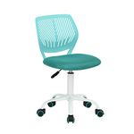 Homy Casa Desk Chair Adjustable Swivel Office Chair Fabric Seat Ergonomic Task Chair without Armrest Turquoise