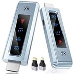 Wireless HDMI Transmitter & Receiver, HD Extender Plug & Play Portable 2.4G/5G with LED Screen Wireless HDMI Kit for Streaming Video and Audio to Monitor from Laptop/PC/TV Box/Projector