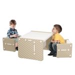 Hoopyosms Kids' Table and 2 Chairs Set - Versatile Activity Table for Toddlers Children Learning, Play, Arts, Crafts and Creativity - Children's Furniture for Home, Gift for Boy & Girl, Brown