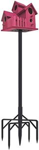 Bird Feeder Pole Kit 79 Inch,Bird House Pole for Outdoors Heavy Duty,5 Base Prongs Adjustable Bird Feeder Stand for Bird House