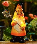 Solar Gnome Outdoor Statues for Garden: Outside Decor with LED Lights Clearance for Yard Art Lawn Ornaments Porch Patio Balcony Home House - Birthday Gifts for Grandma Mom Women