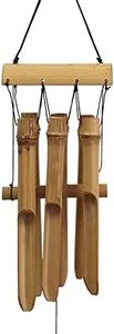 Ankinte Bamboo Wind Chime Outdoor, 6 Small Bamboo Bell Tubes for Outdoor or Indoor Home Décor, Handmade Natural Soothing Sound 23 inches