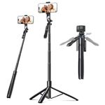 Mobilife Long Selfie Stick Tripod 360° Rotation Balance Handle 62" Extended Mobile Tripod Stand Aluminum Bluetooth Remote 3 in 1 Selfie Stand for Vlog Travel Smartphone Mirrorless Camera Gopro