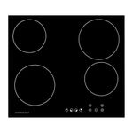 Cookology TCH601 60cm Electric Ceramic Hob Cooktop in Black - 4 Cooking Zones - Built-in Worktop - Touch Controls - With Timer - 9 Heat Levels - Child Lock