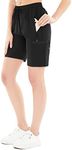 Women's Lightweight Hiking Shorts Quick Dry Cargo Shorts Sun Protection with Multi Pockets(Black,M)