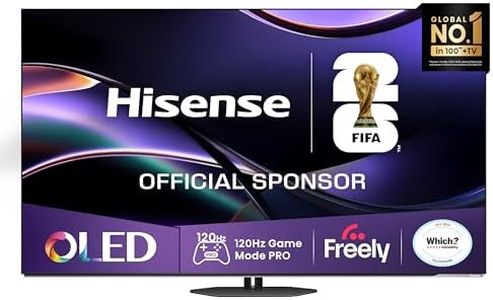 Hisense 65" 65A85QTUK OLED Smart AI TV - 120Hz Game Mode PRO, Dolby Atmos, Dolby Vision, IMAX Enhanced, Sport Mode, Filmmaker Mode, Infinite Blacks with Freely, Disney +, YouTube, Netflix