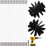 21pcs Chimney Sweep Kit Includes Chimney Cleaning Tool With 18 Nylon Flexible Rods and 2 Brush Heads for Fireplace Dryer Vent Waste Water Cooker Hood