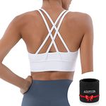 AGUTIUN Padded Sports Bra for Womens Workout Yoga Tank Tops Cross Back Active Running Bra