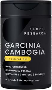 Sports Research Garcinia Cambogia Extract (60% HCA) with Extra Virgin Organic Coconut Oil | Non-GMO, Soy & Gluten Free (90 Liquid Softgels)